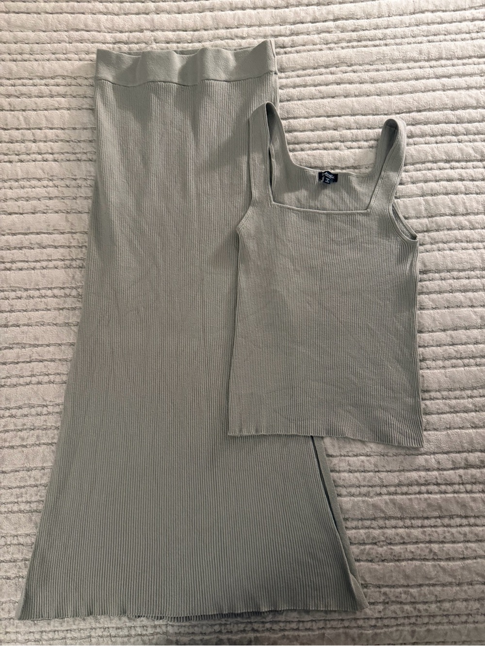Splendid Ribbed Knit Tank and Maxi Skirt Set